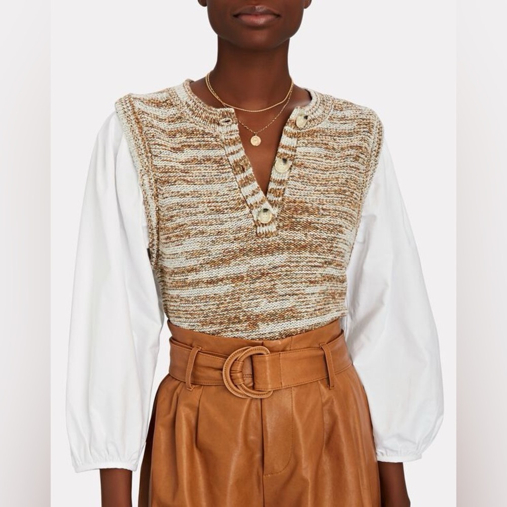 VERONICA BEARD Thales Mixed Media Sweater- Large